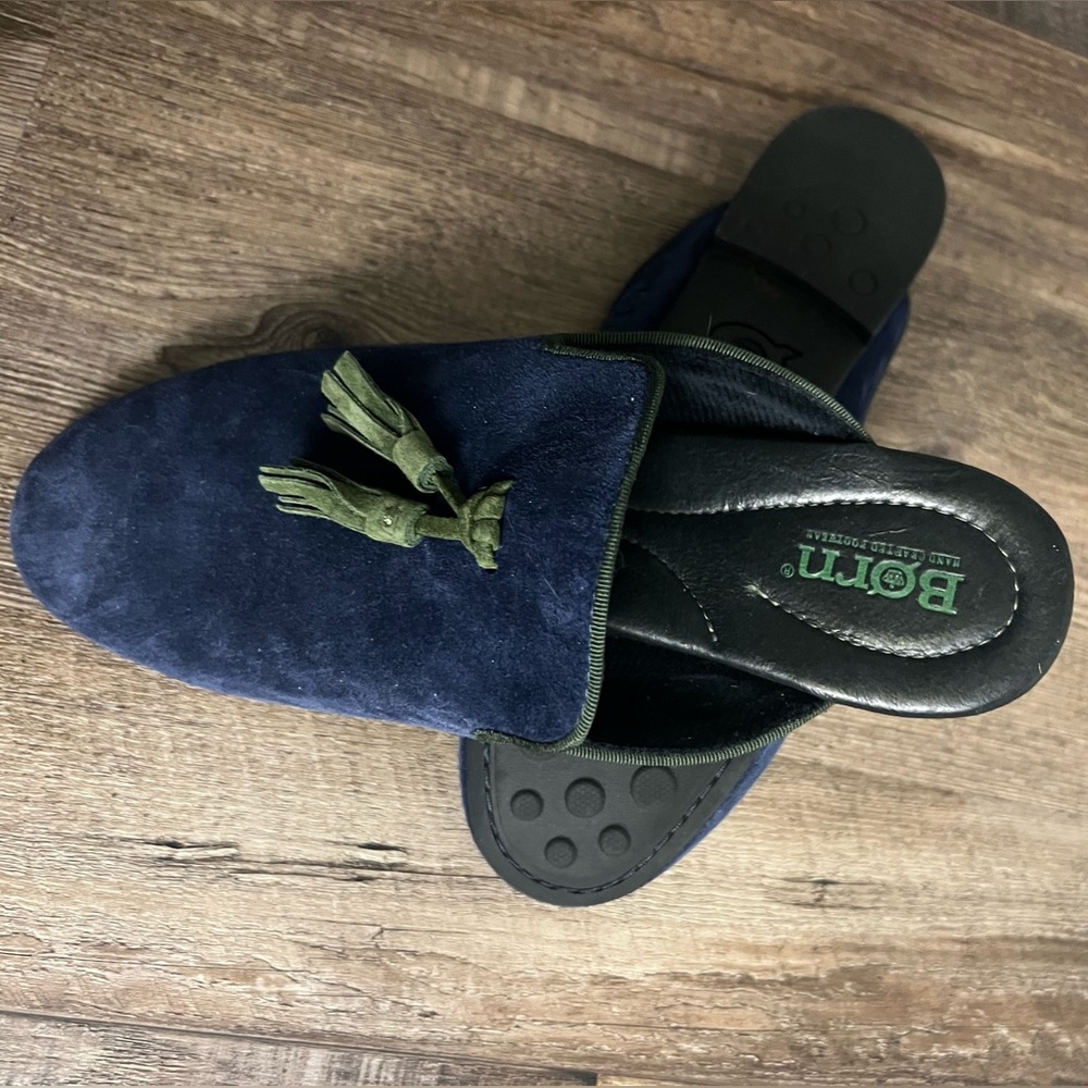 Born blue suede slides new size 8